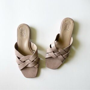 Naturalizer Tan Leather Snake Skin Embossed Ashford Sandal